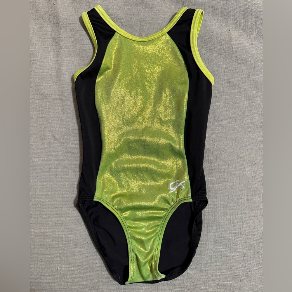 GK girls leotard CM - bright green/black